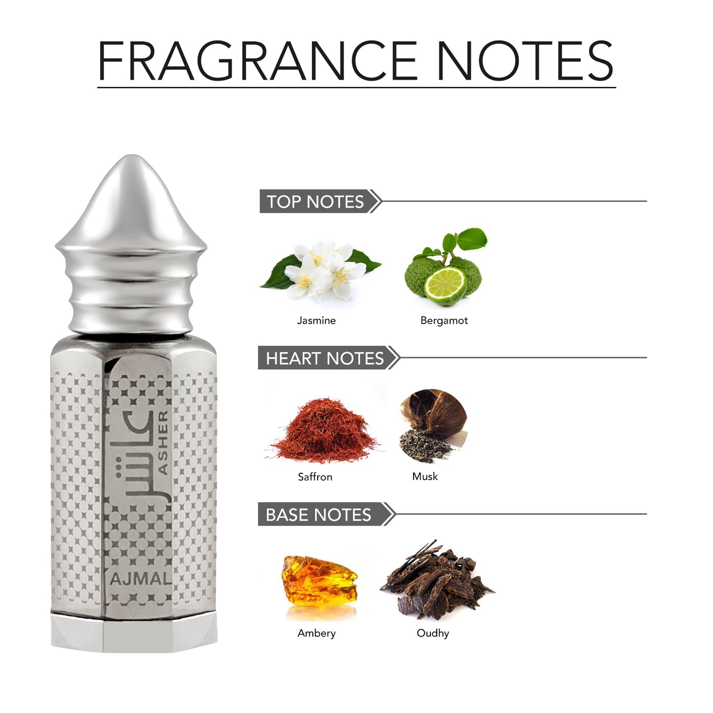 ajmal attar - Asher Non-Alcoholic Attar 12ML for Unisex from Ajmal Perfumes