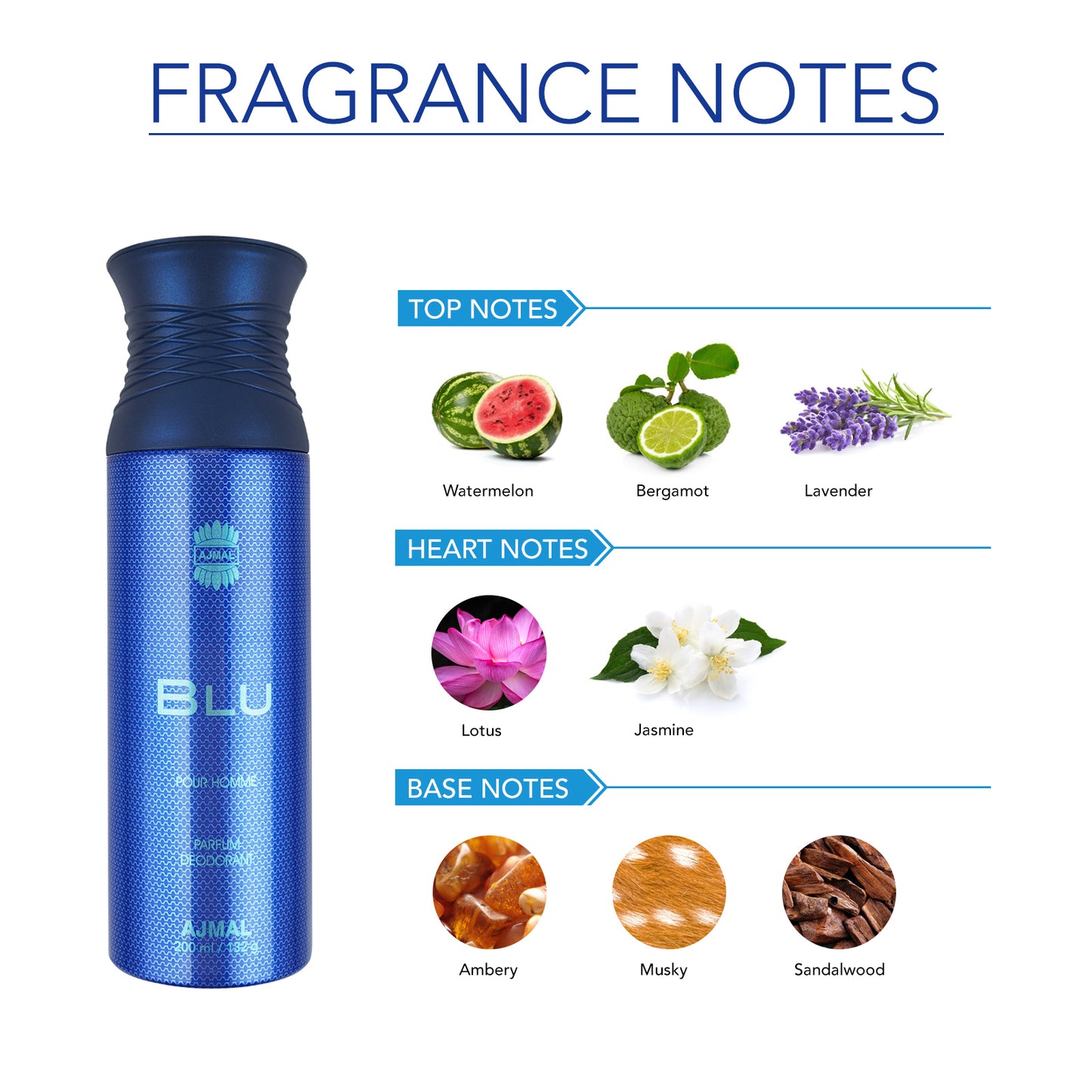 BLU HOMME Deodorants 200ML for Men