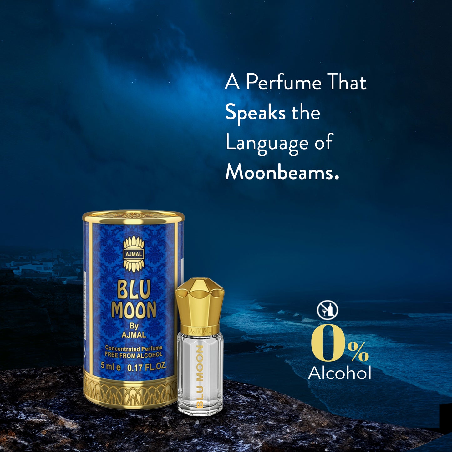 fresh smelling attar - BLU MOON Non-Alcoholic Attar 5ML for Women by Ajmal Perfumes
