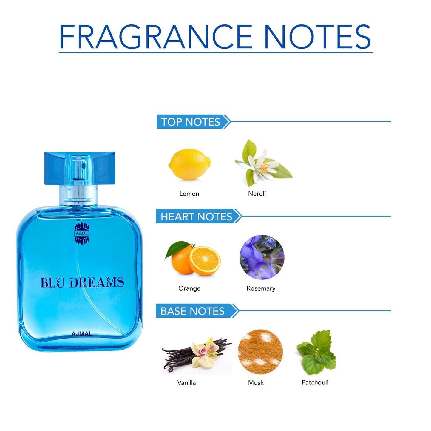 aromatic fougere perfumes - BLU DREAMS EDP Perfume 100ML for Men from Ajmal Perfumes