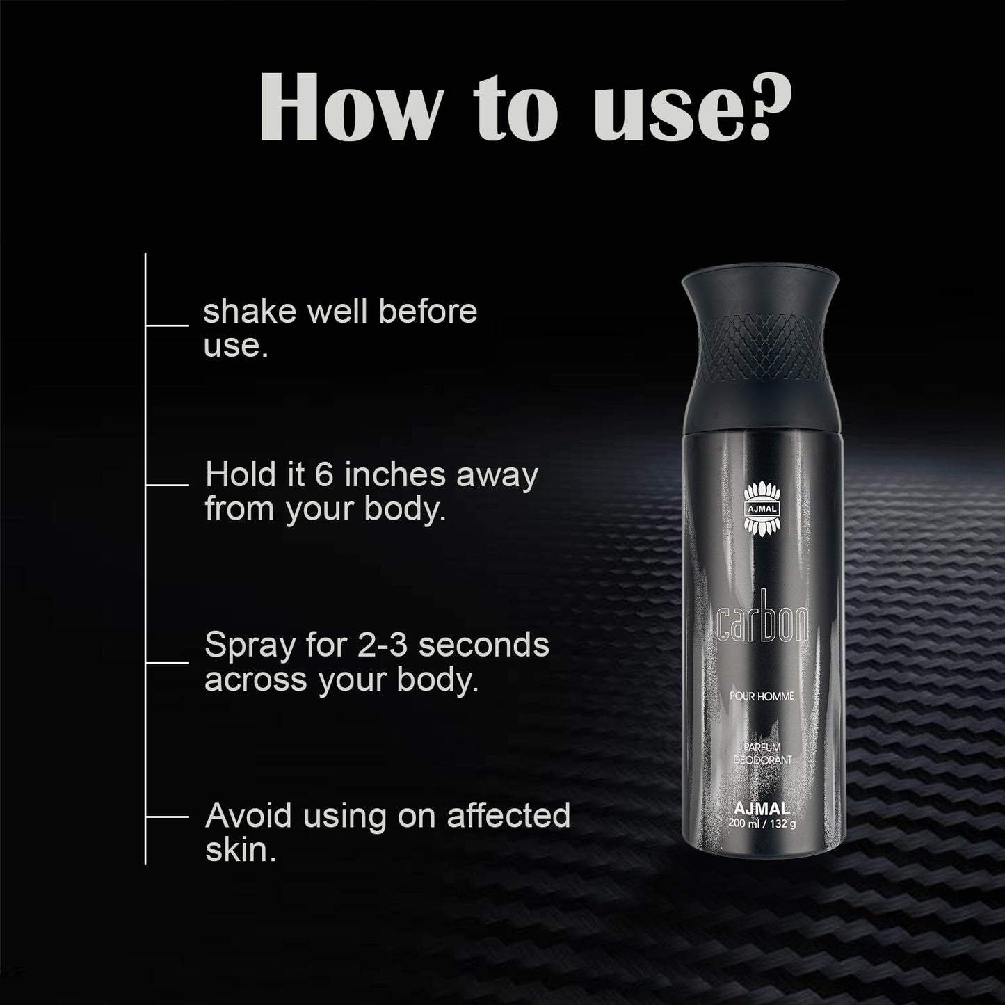 best spray deodorant for men - CARBONHOMME Deodorants 200ML for Men by Ajmal Perfumes