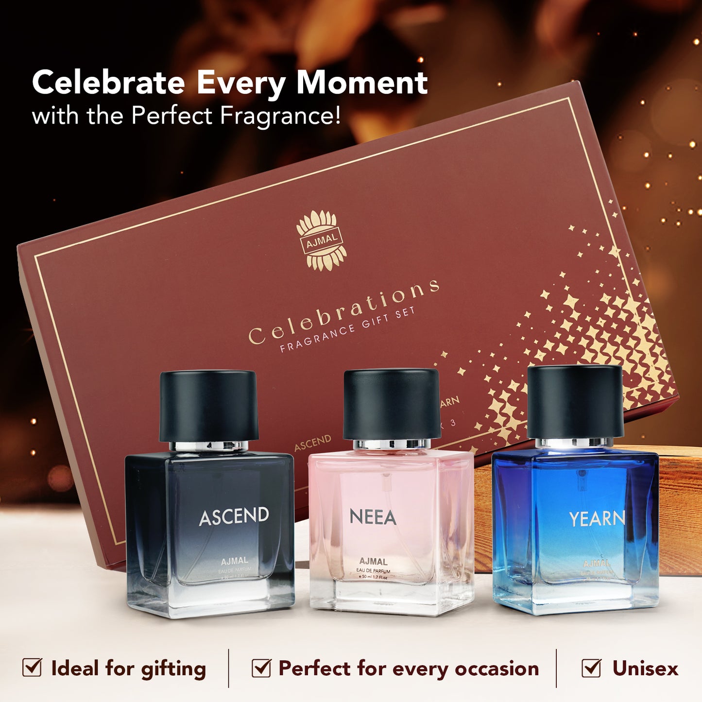 unisex perfume gift sets - CELEBRATION EDP Perfume Giftpack 150ML for Unisex from Ajmal Perfumes