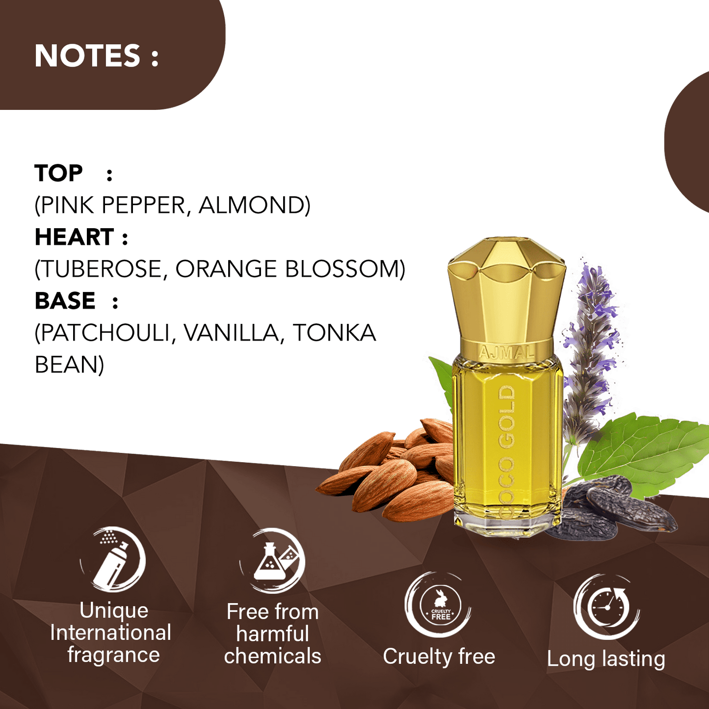 non alcoholic attar - COCOGOLD Non-Alcoholic Attar 5ML for Women from Ajmal Perfumes