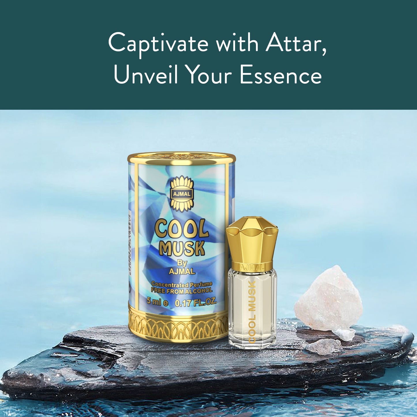 musk attar for women - COOL MUSK Non-Alcoholic Attar 5ML for Unisex by Ajmal Perfumes