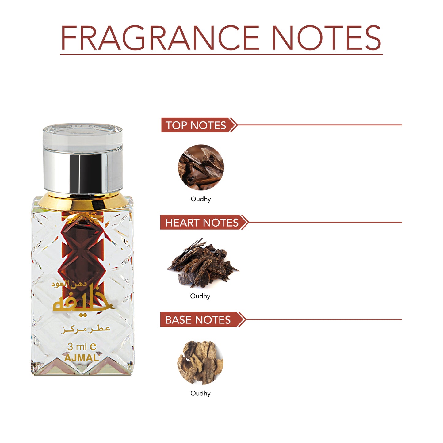 ajmal oudh attar - Dhanul Oudh Khalifa Non-Alcoholic Attar 3ML for Unisex from Ajmal perfumes