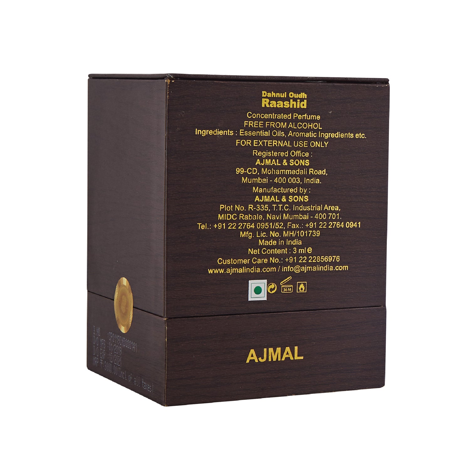 best long lasting attar for women - Dhanul Oudh Raashid Non-Alcoholic Attar 3ML for Unisex from Ajmal Perfumes
