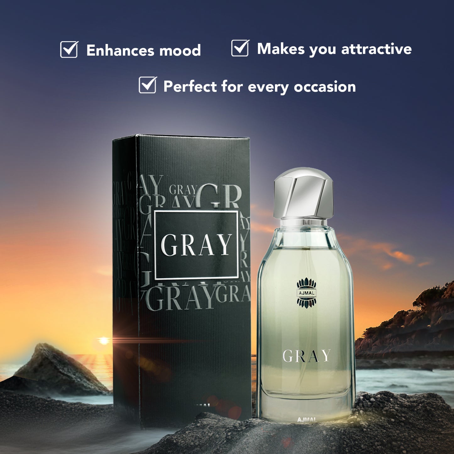 wood essence perfume - GRAY EDP Perfume 100ML for Men from Ajmal perfumes