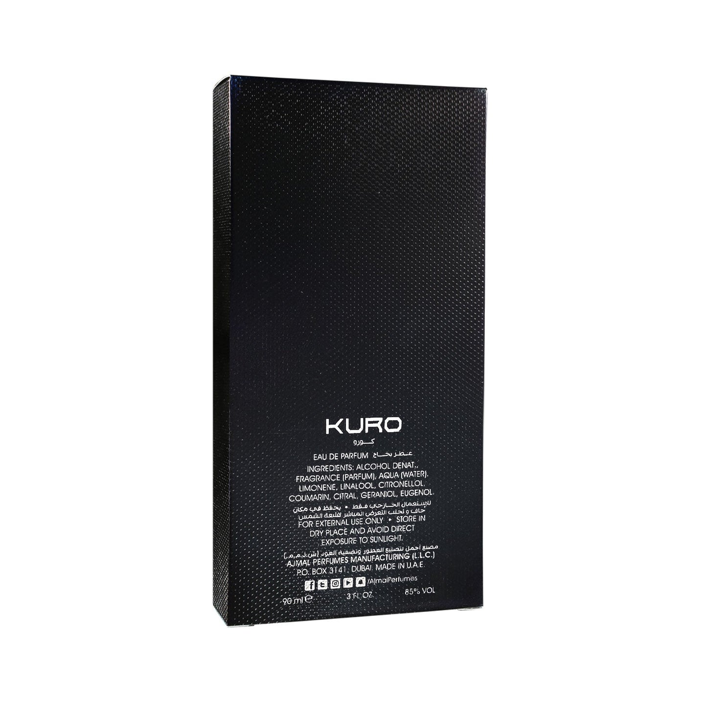 floral perfume for men - KURO EDP Perfume 90ML for Men from Ajmal Perfumes