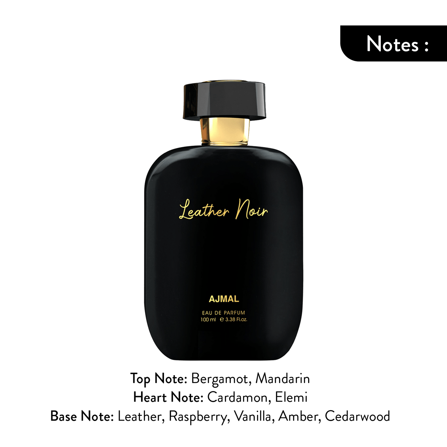 citrus perfume - LEATHER-NOIR EDP Perfume 100ML for Men from Ajmal Perfumes