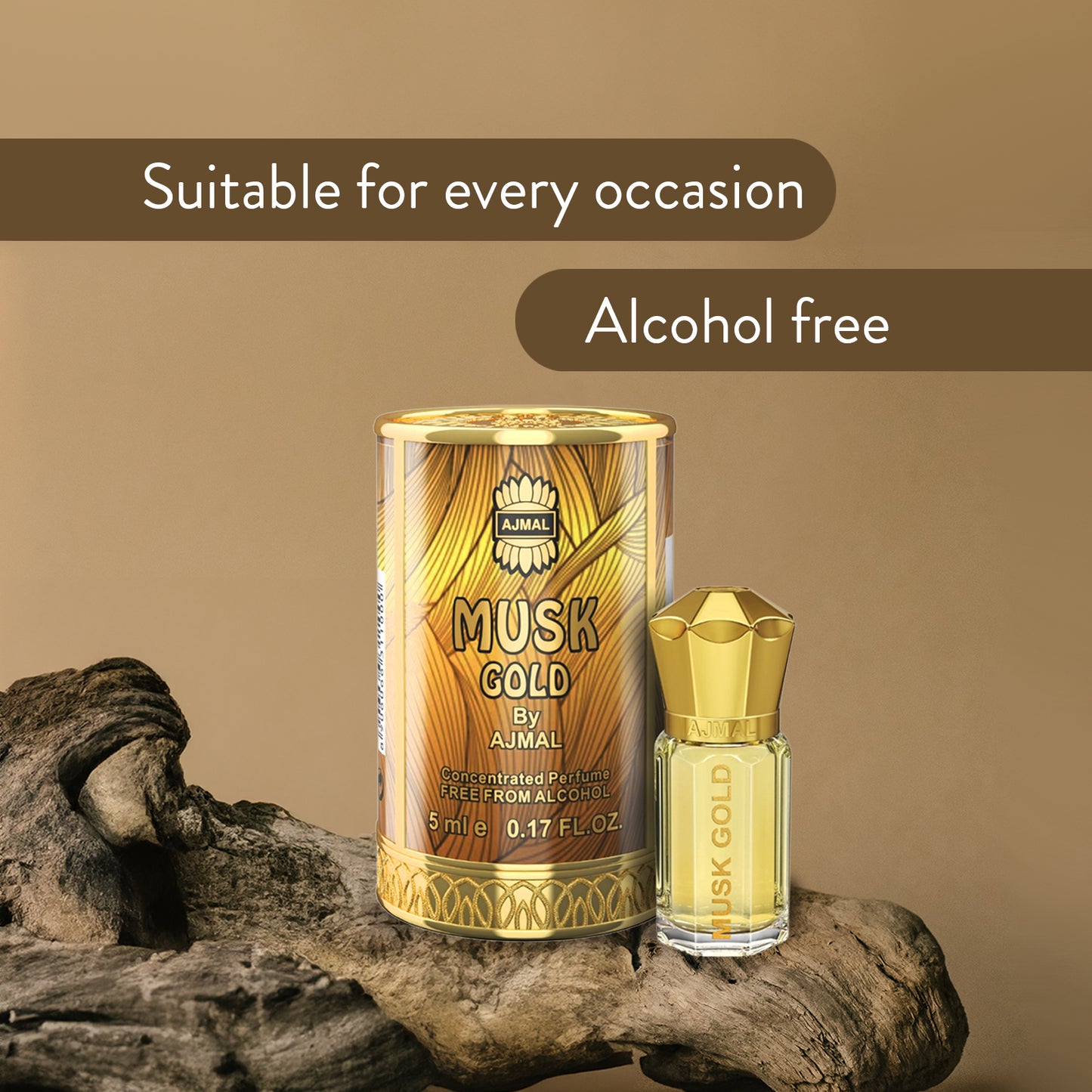 musk attar for women - MUSK GOLD Non-Alcoholic Attar 5ML for Unisex by Ajmal Perfumes