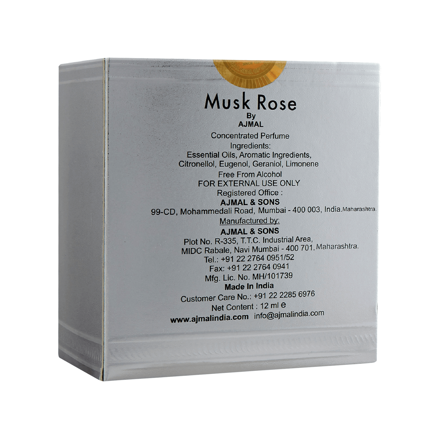 spicy floral attar for him - MUSK ROSE Non-Alcoholic Attar 12ML for Unisex from Ajmal Perfumes