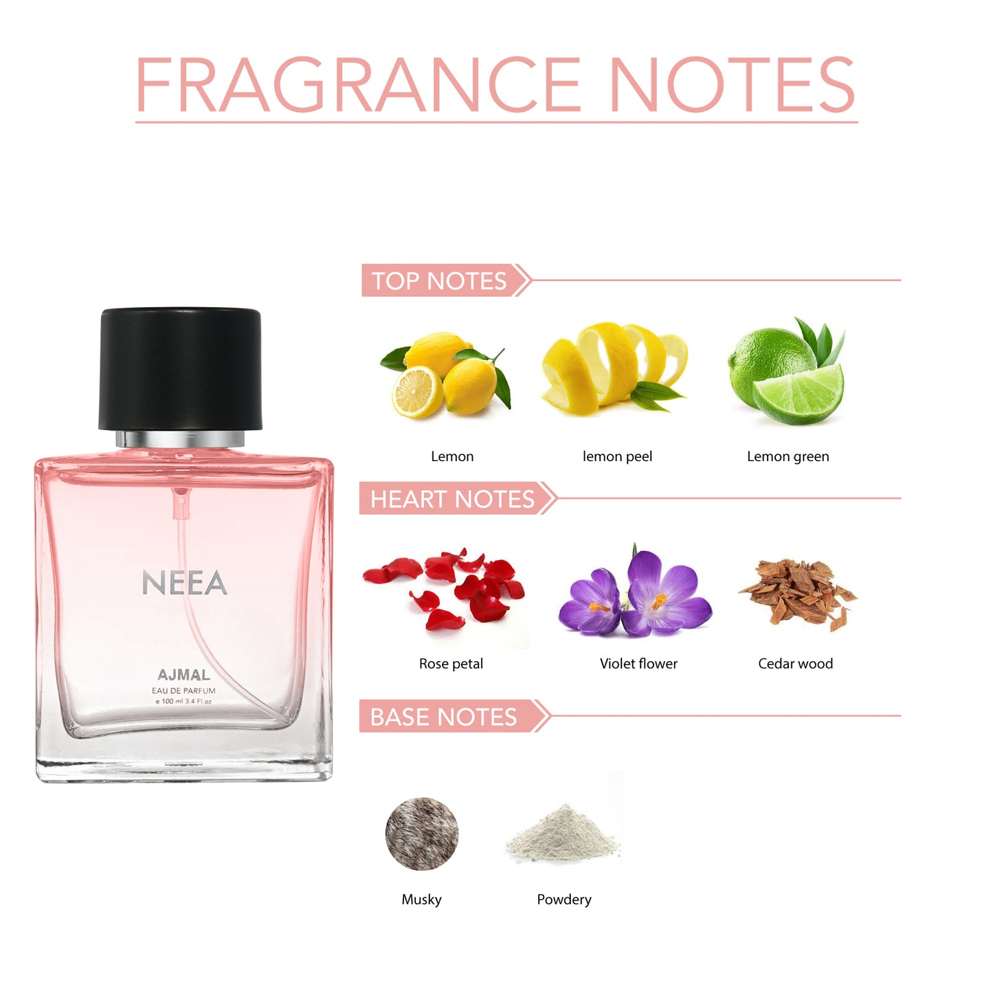 citrus perfumes for ladies - NEEA EDP Perfume 100ML for Women from Ajmal Perfumes