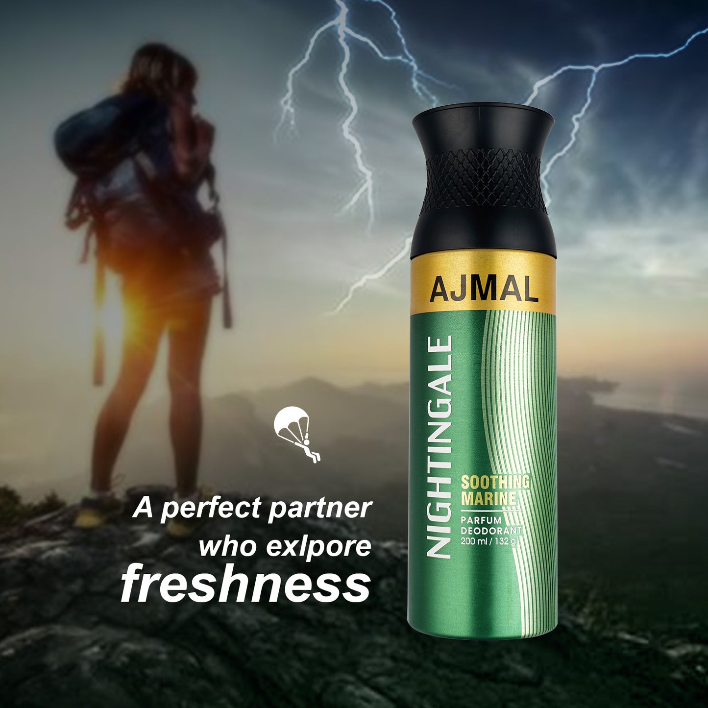 best deodorant for men- NIGHTINGALE Deodorants 200ML for Unisex from Ajmal Perfumes
