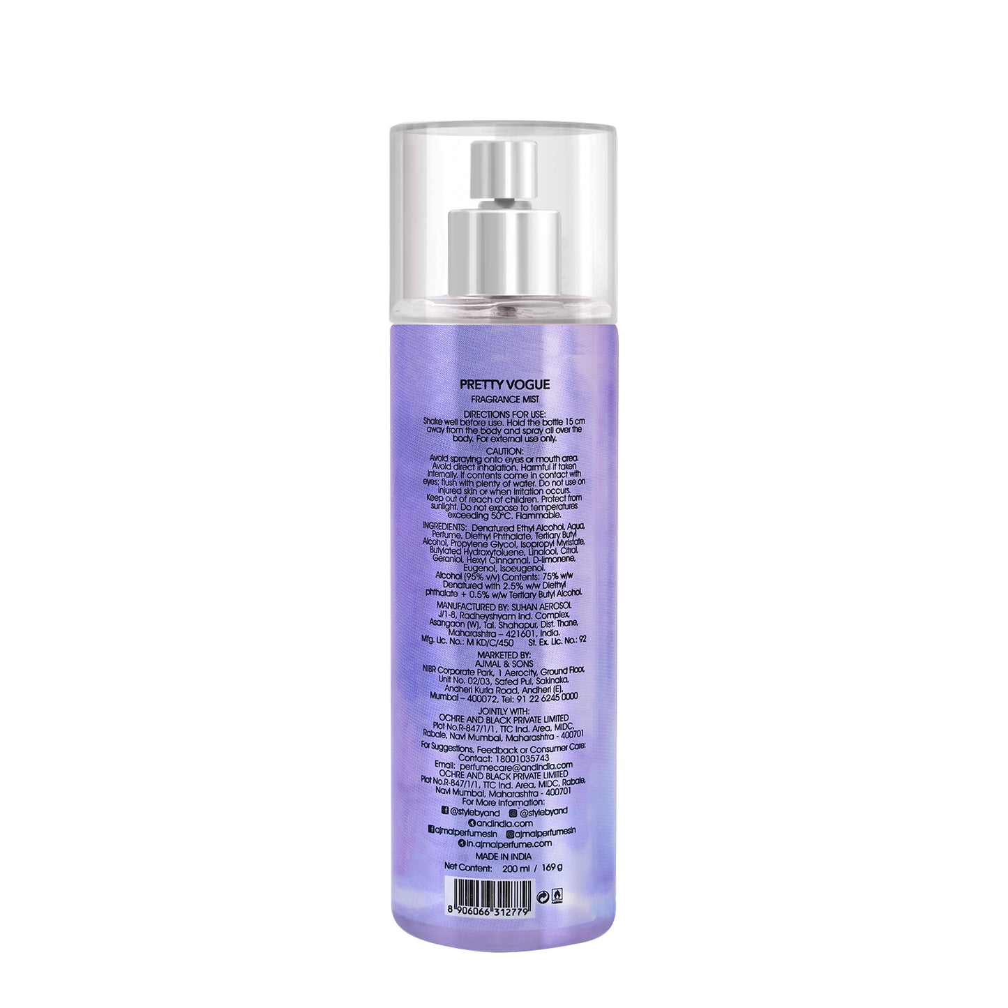 best fruity body mist - PRETTY VOGUE Body Mist 200ML for Women by Ajmal Perfumes