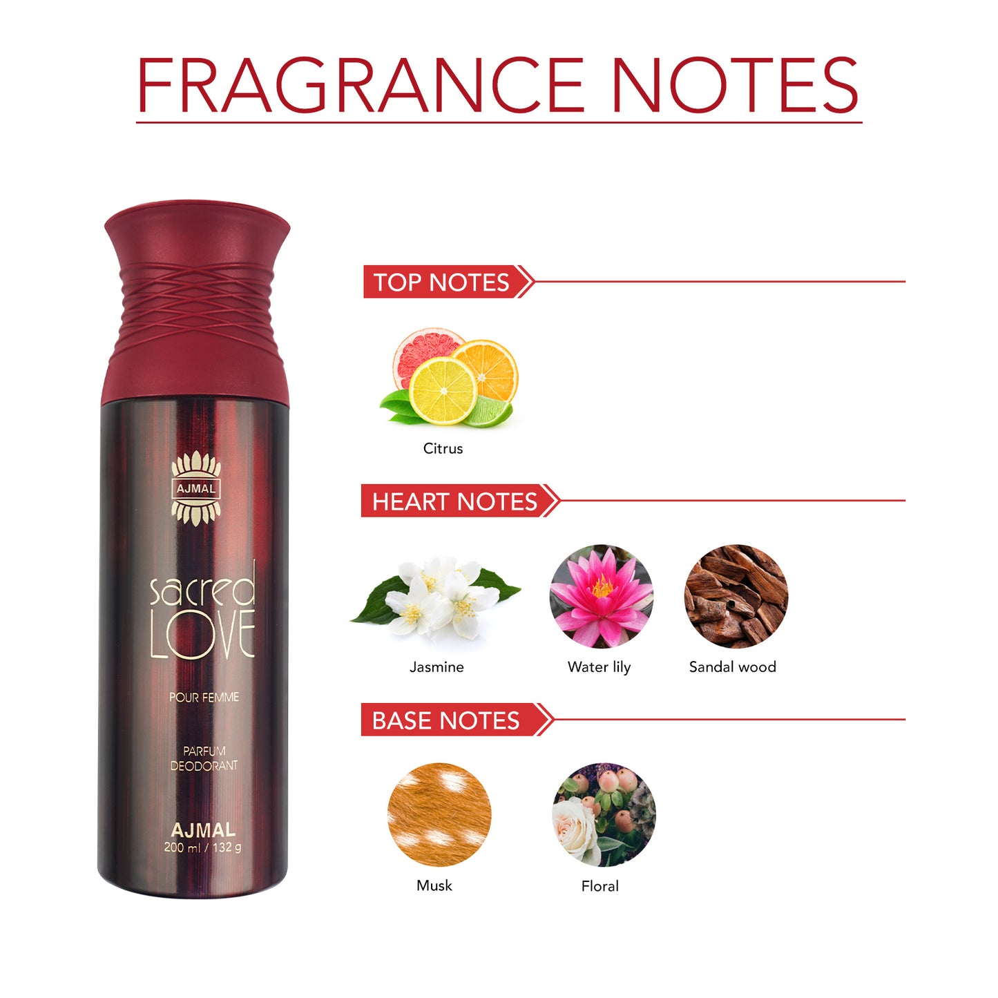 SACRED LOVE Deodorants 200ML for Women