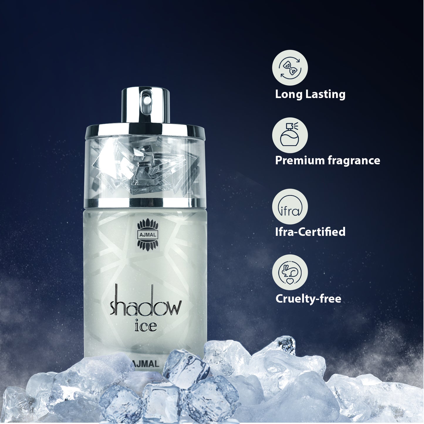 ice perfume men - SHADOW ICE EDP Perfume 75ML for Unisex by Ajmal Perfumes
