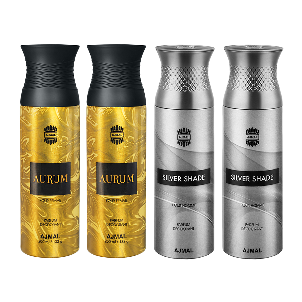 2 Aurum & 2 Silver Shade Deodorant Spray- For Unisex (200 ml, Pack of 4)