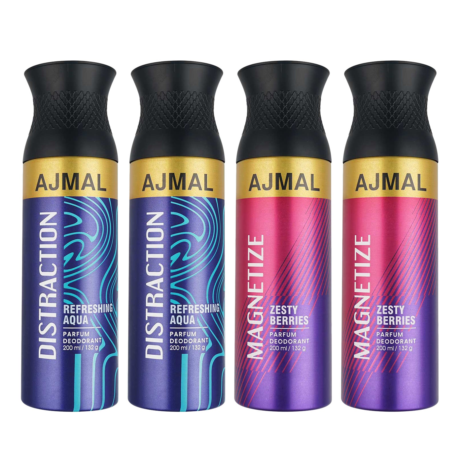 2 Distraction & 2 Magnetize Deodorant Combo pack of 4 Deodorant 200ml each For Unisex