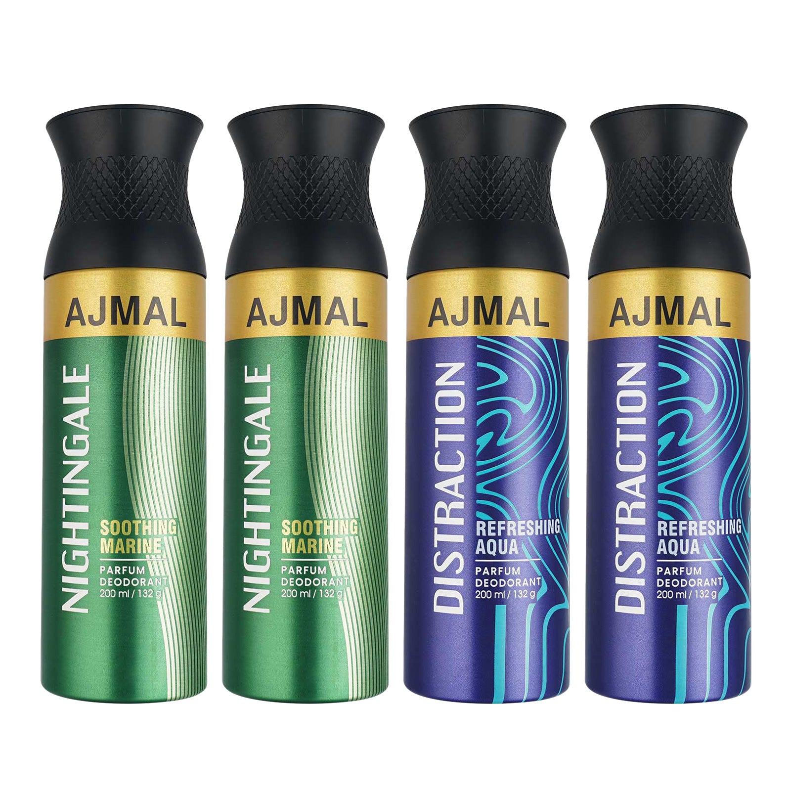 2 Nightingale & 2 Distraction Deodorant Combo pack of 4 Deodorant 200ml each For Unisex