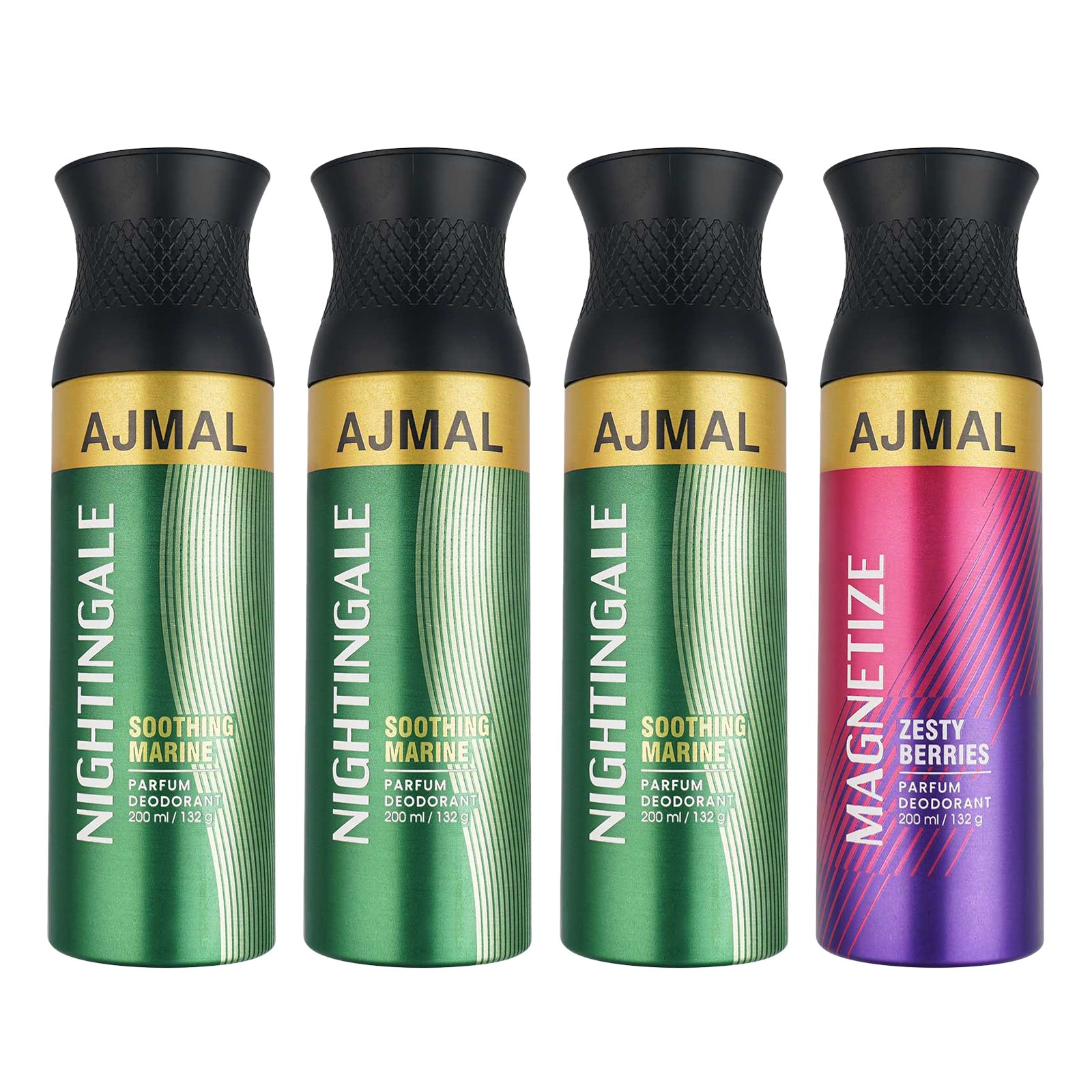 3 Nightingale & 1 Magnetize Deodorant Combo pack of 4 Deodorant 200ml each For Unisex