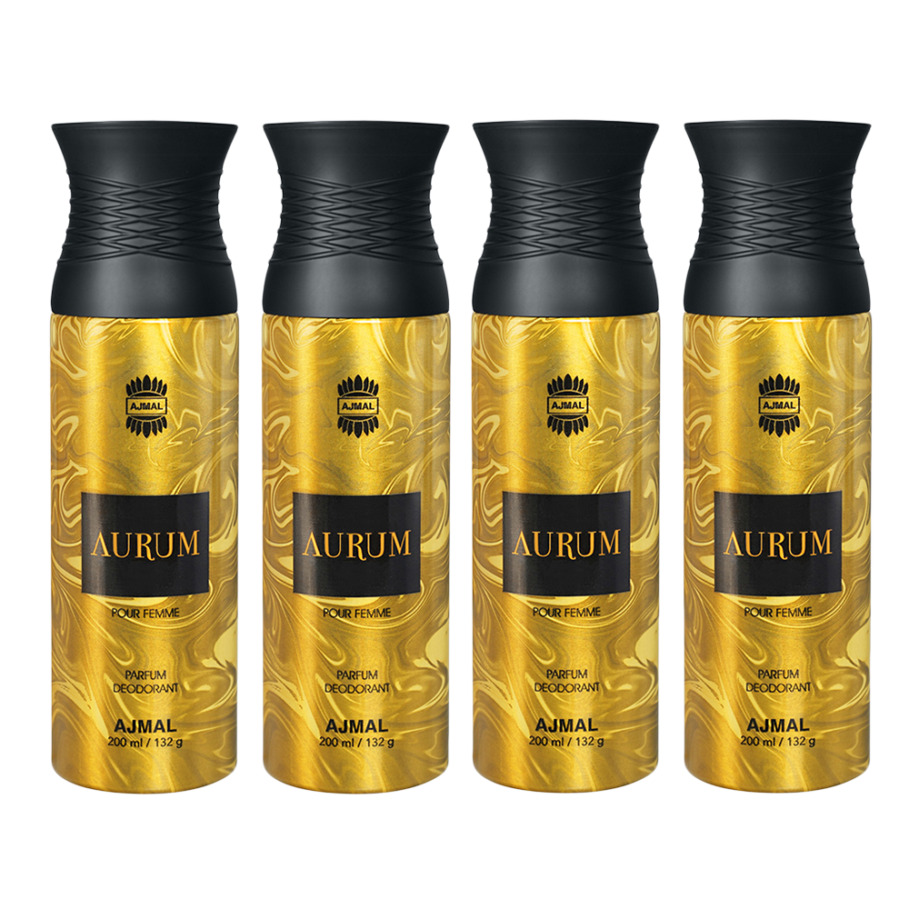 4 Aurum Deodorant Spray - For Women (200 ml, Pack of 4)