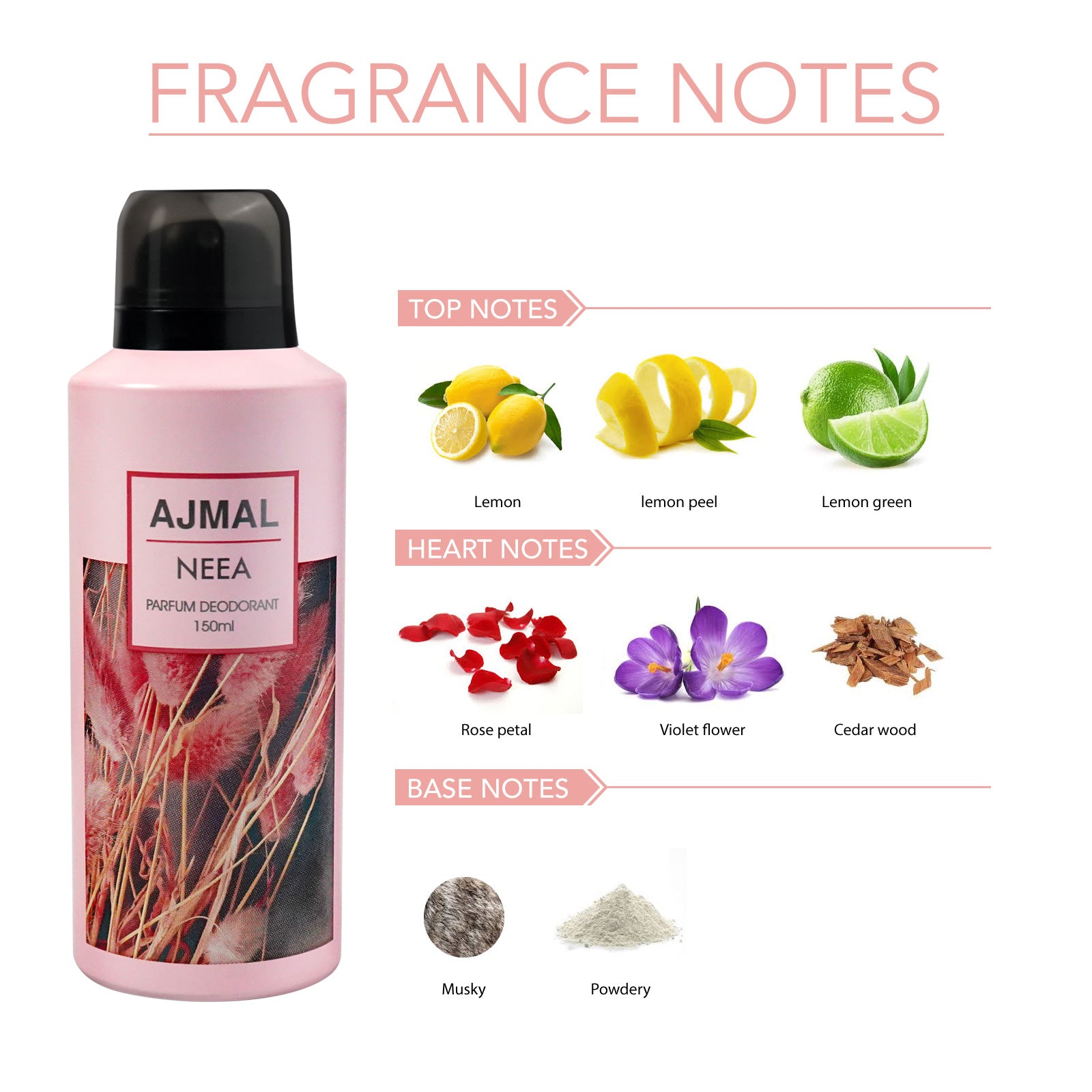 Neea Deodorant Floral Perfume 150ML Long Lasting Scent Spray Party Wear Gift For Women