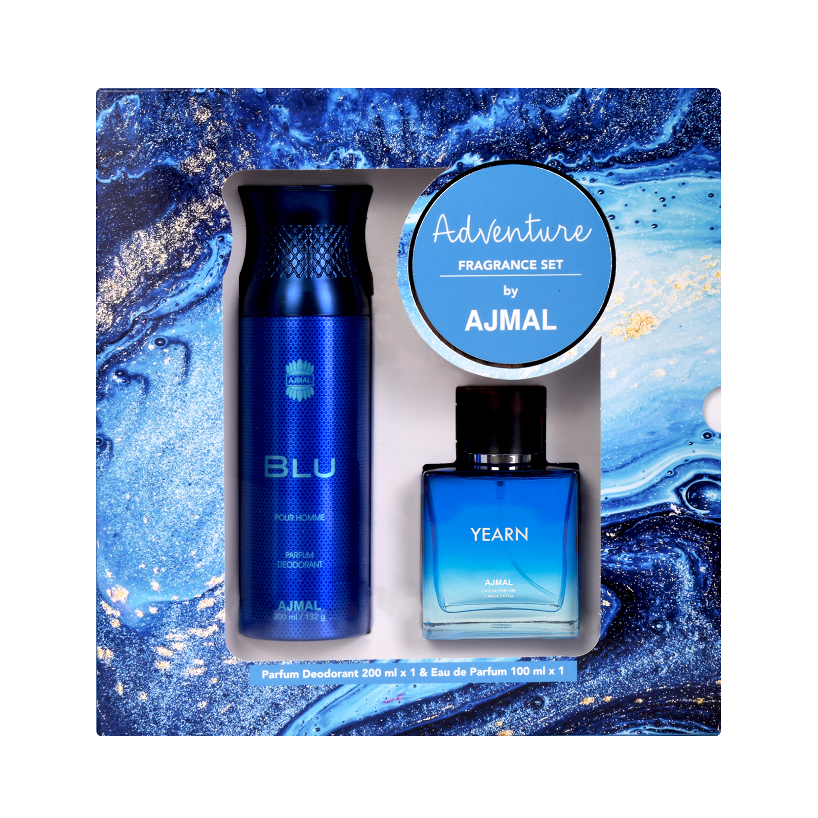 Gift Set of Yearn EDP 100ML & Blu Deodrants 200 ML for Men