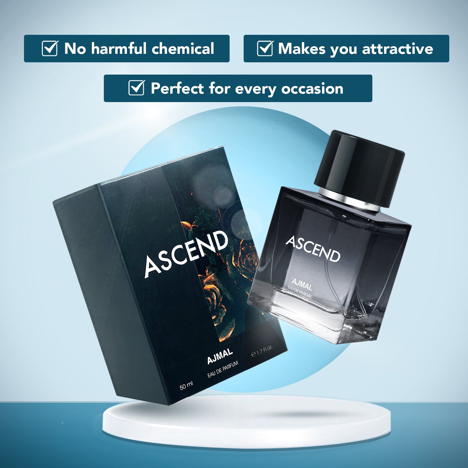 Ascend Eau De Perfume Oriental Perfume 50ML Long Lasting Scent Spray Office Wear Gift for Unisex