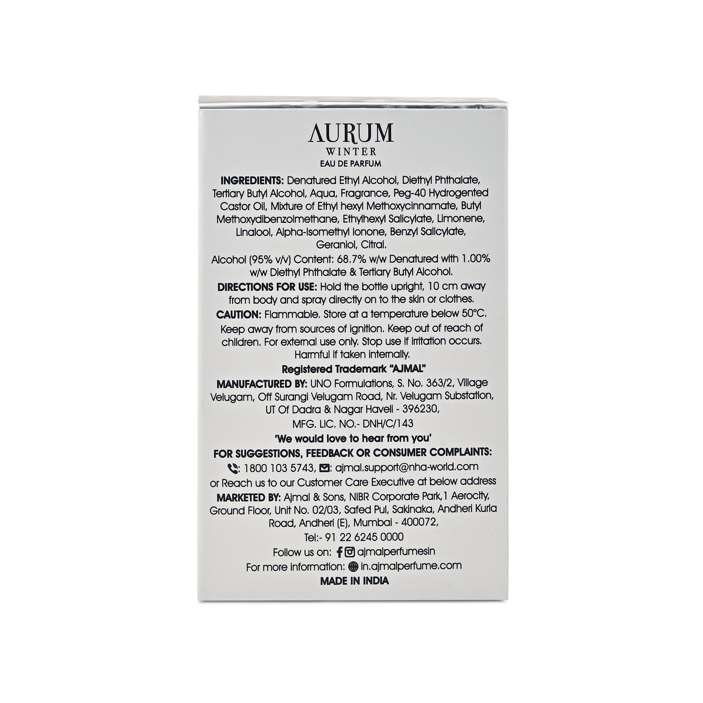 Aurum Winter Perfume 14 ML for Women