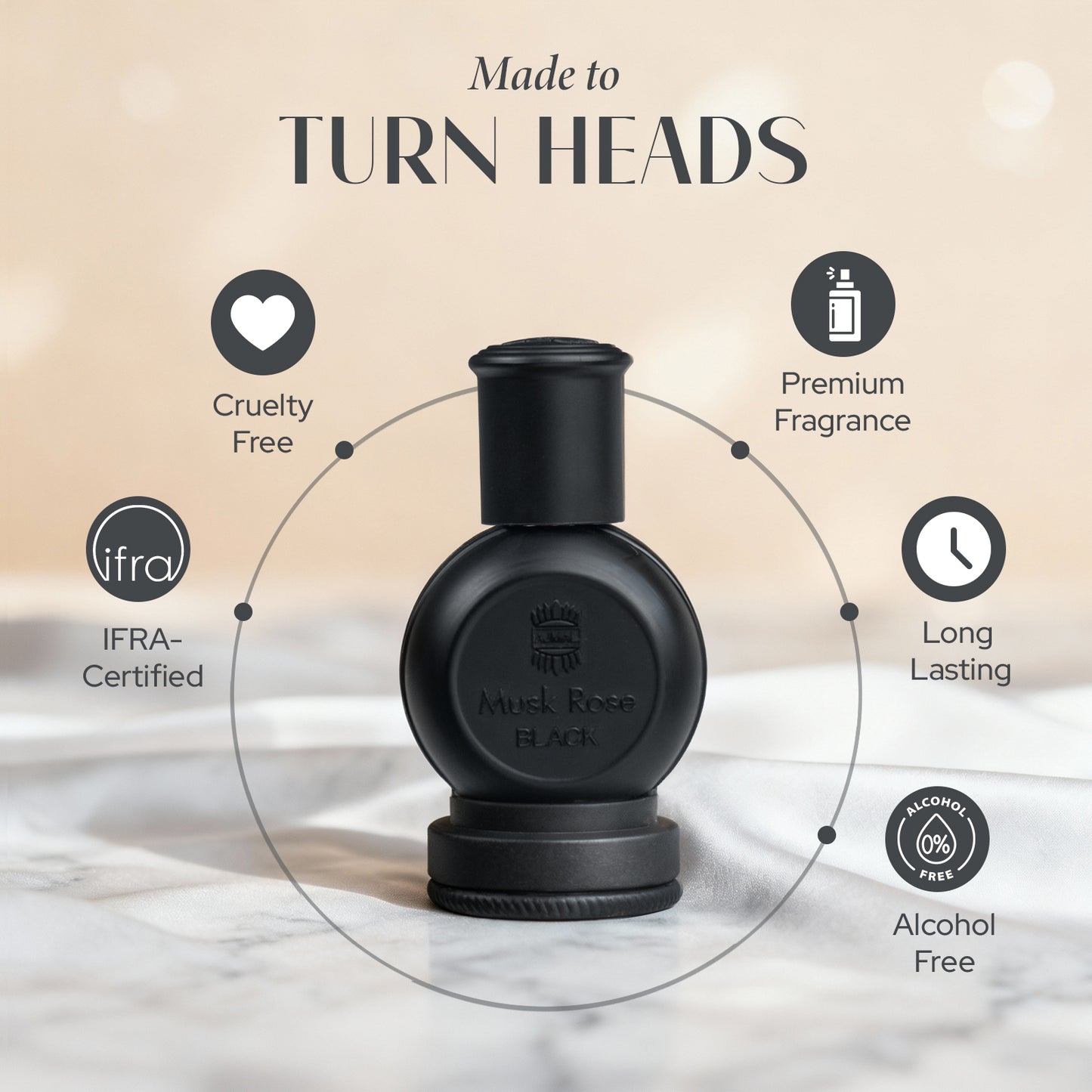 Musk Rose Black Concentrated Perfume 12 ML for Unisex