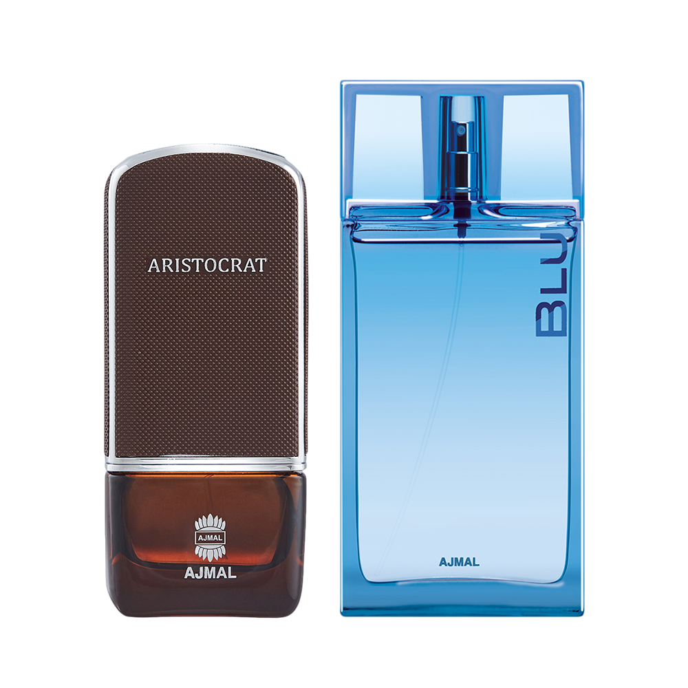 Aristocrat EDP Citrus Woody Perfume 75ml for Men and Blu EDP Aquatic Woody Perfume 90ml for Men Pack of 2