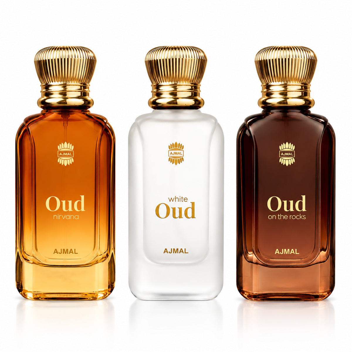 Oud Nirvana, Oud on The Rocks & White Oud Perfume 150 ML for Men and Women (50 ML Each)