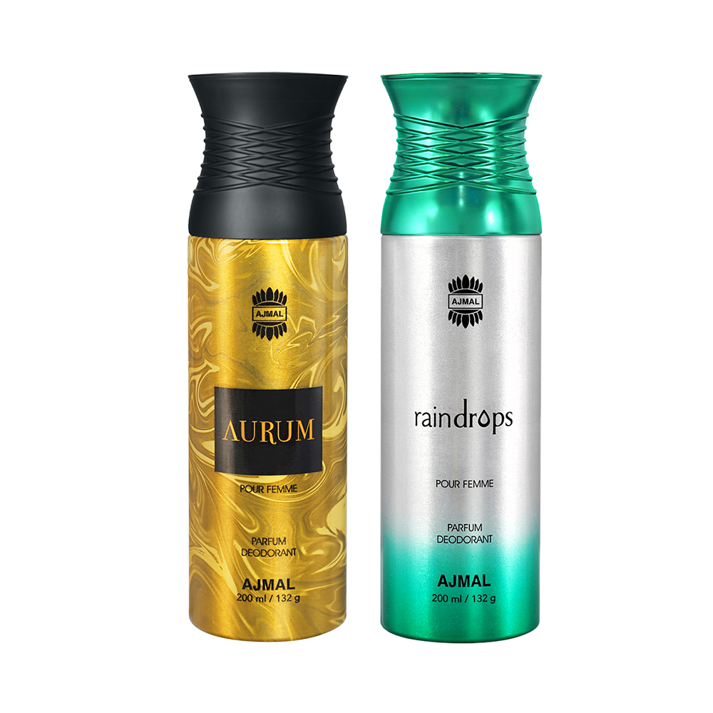 Aurum & Raindrops Deodorants 200 ml Pack of 2 Gift For Women