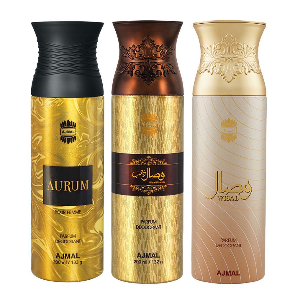 Aurum & Wisal Dahab & Wisal Deodorant Spray - For Unisex (200 ml, Pack of 3)