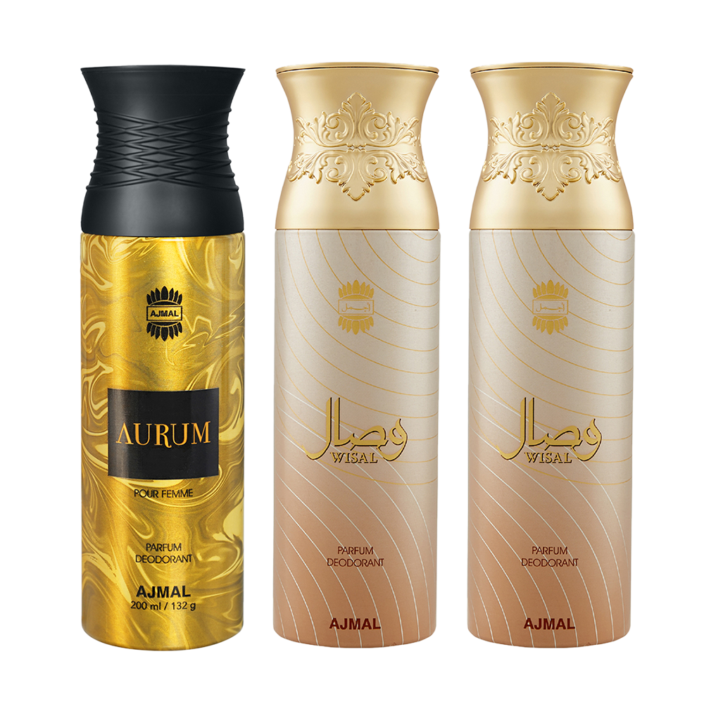 Aurum & Wisal Deo & Wisal Deodorant Spray - For Women (200 ml, Pack of 3)