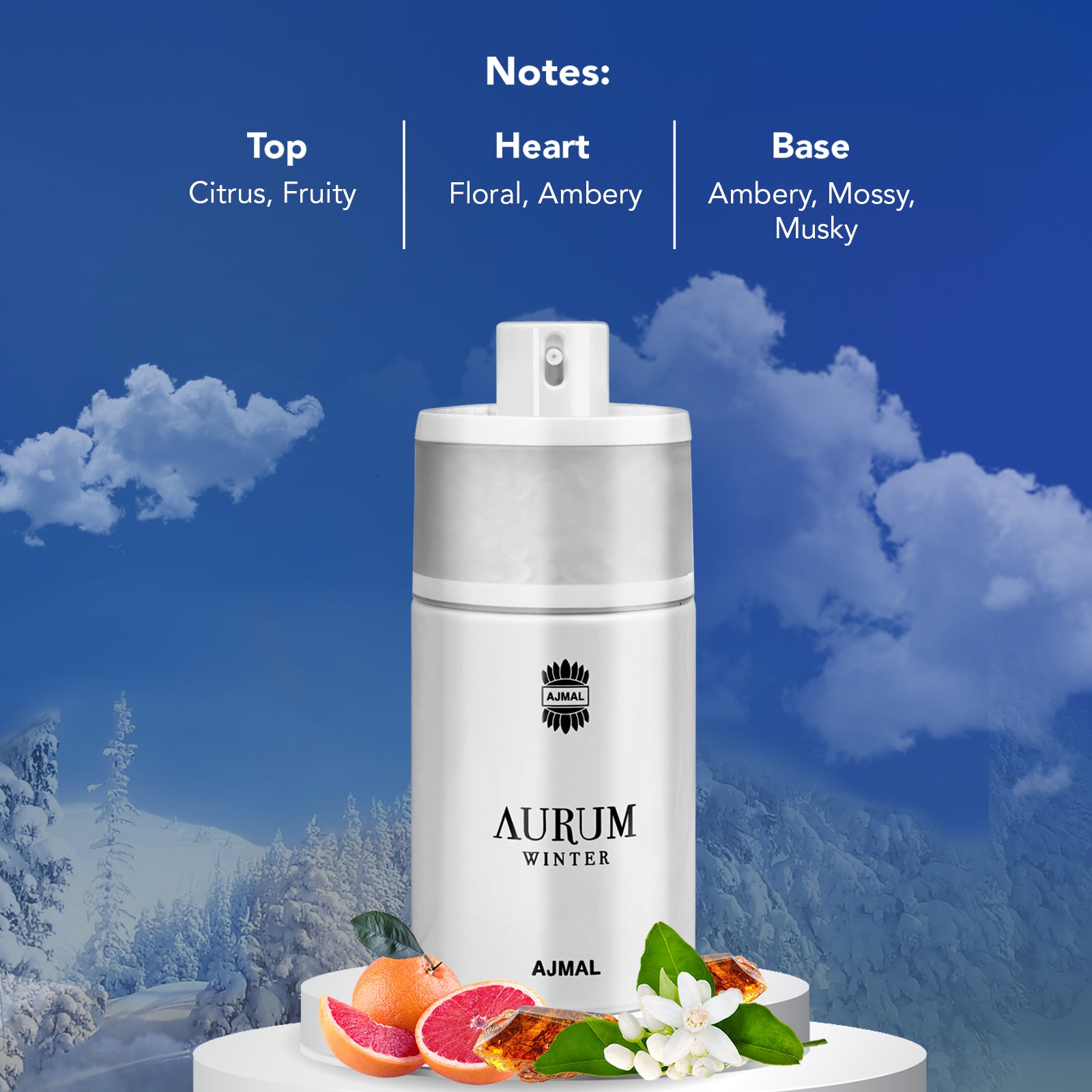 Aurum Winter Eau De Parfum Citrus & Floral Perfume Made in Dubai for Women 75ML