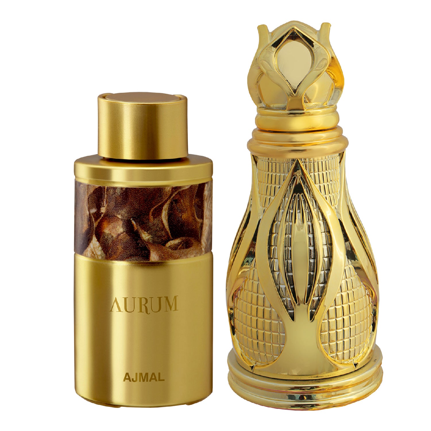 Aurum Concentrated Perfume Oil Fruity Floral Alcohol-free Attar 10ml for Women and Khofooq Concentrated Perfume Oil Woody Oudhy Alcohol-free Attar 18ml for Unisex Pack of 2