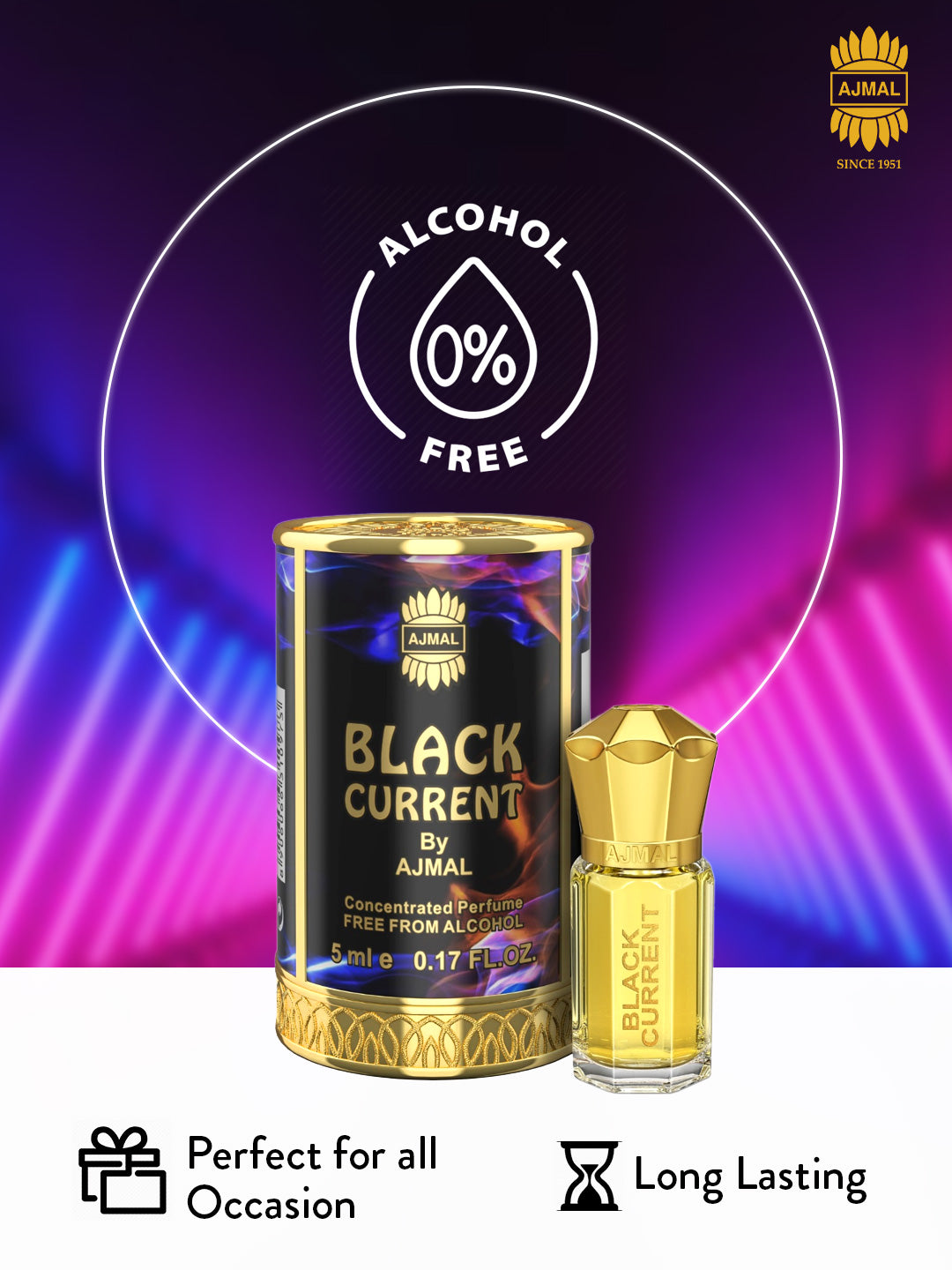 BLACK CURRENT Non-Alcoholic Concentrated Perfume Long Lasting Attar for Unisex - 5 ML