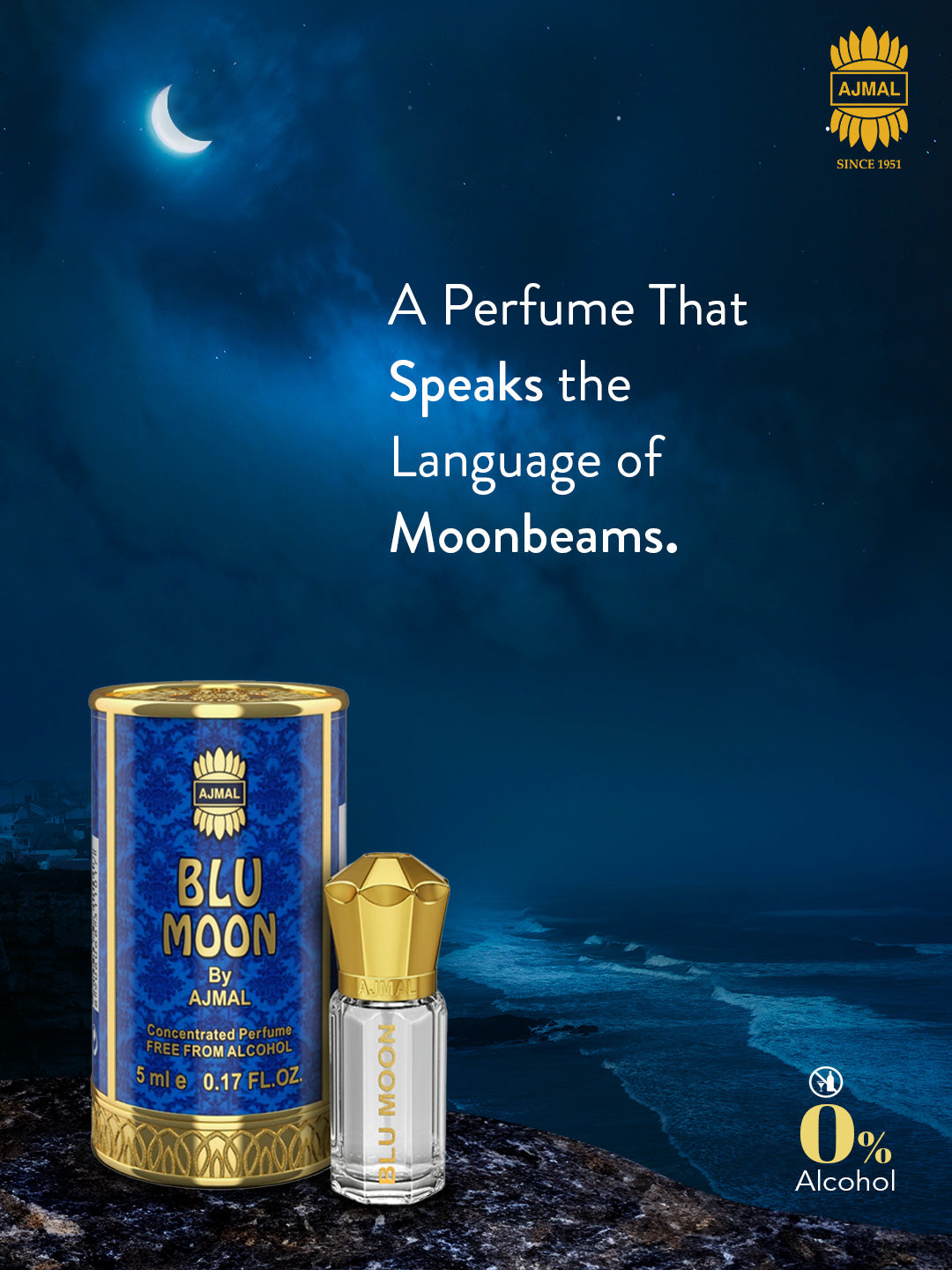 BLU MOON Non-Alcoholic Concentrated Perfume Long Lasting Attar For Women - 5 ML