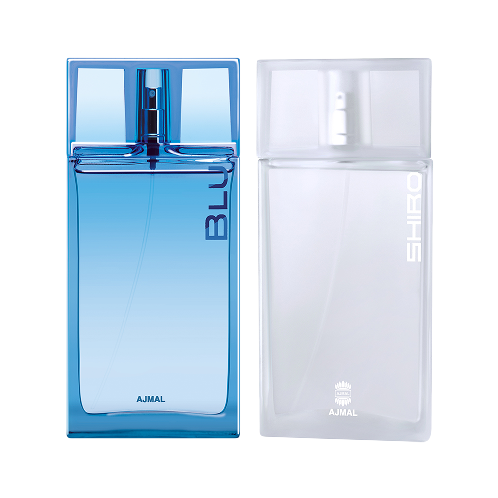 Blu EDP Aquatic Woody Perfume 90ml for Men and Shiro EDP Citrus Spicy Perfume 90ml for Men Pack of 2