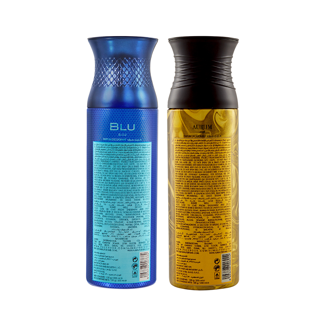 Blu & Aurum Deodorants 200 ml Pack of 2 Gift For Unisex