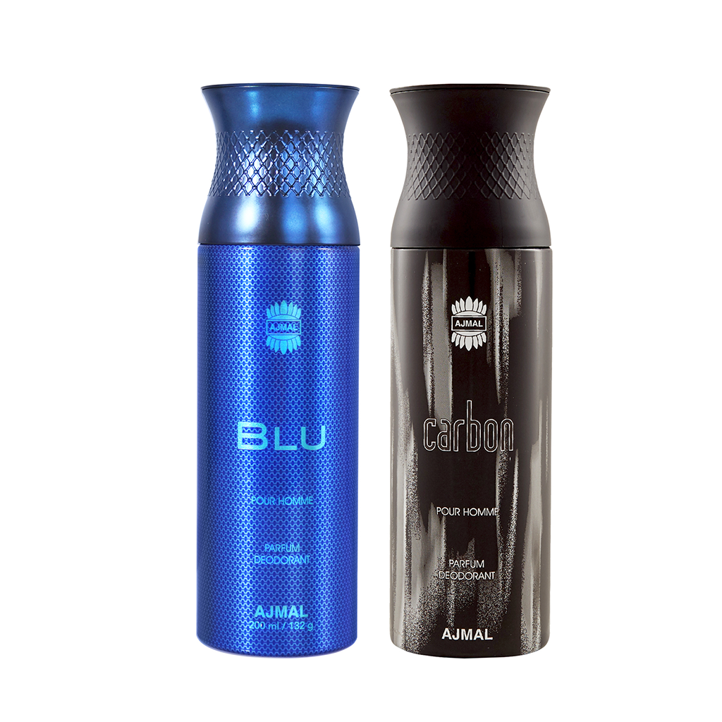 Blu & Carbon Deodorants 200 ml Pack of 2 Gift For Men