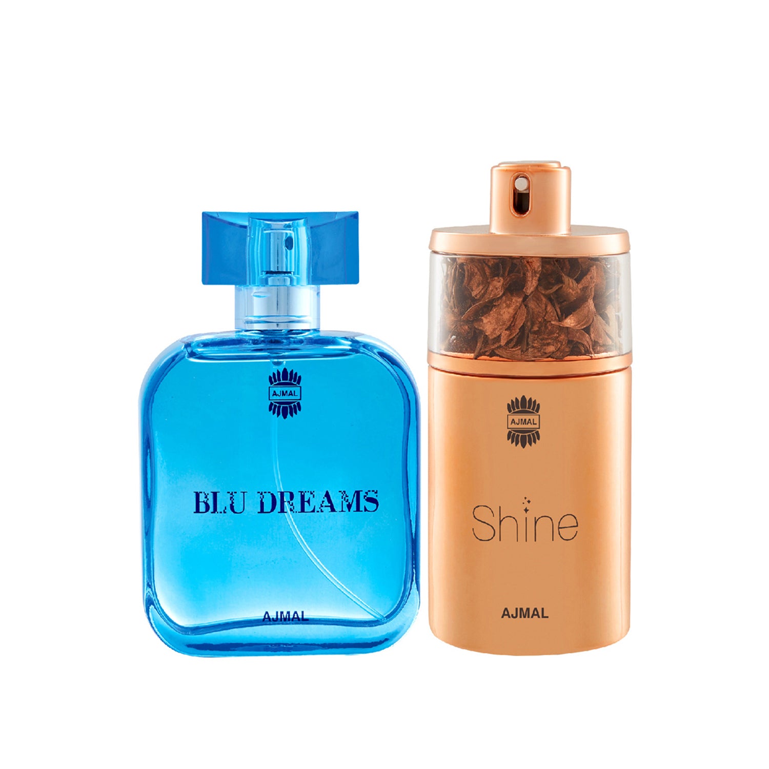 Blu Dreams EDP Citurs Fruity Perfume 100ml for Men and Shine EDP Floral Powdery Perfume 75ml for Women Pack of 2