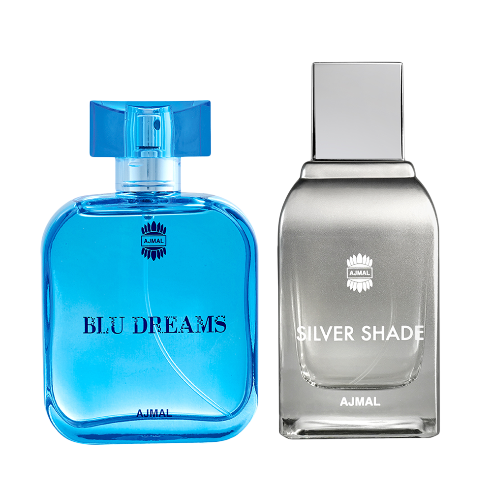 Blu Dreams EDP Citurs Fruity Perfume 100ml for Men and Silver Shade EDP Citrus Woody Perfume 100ml for Men Pack of 2