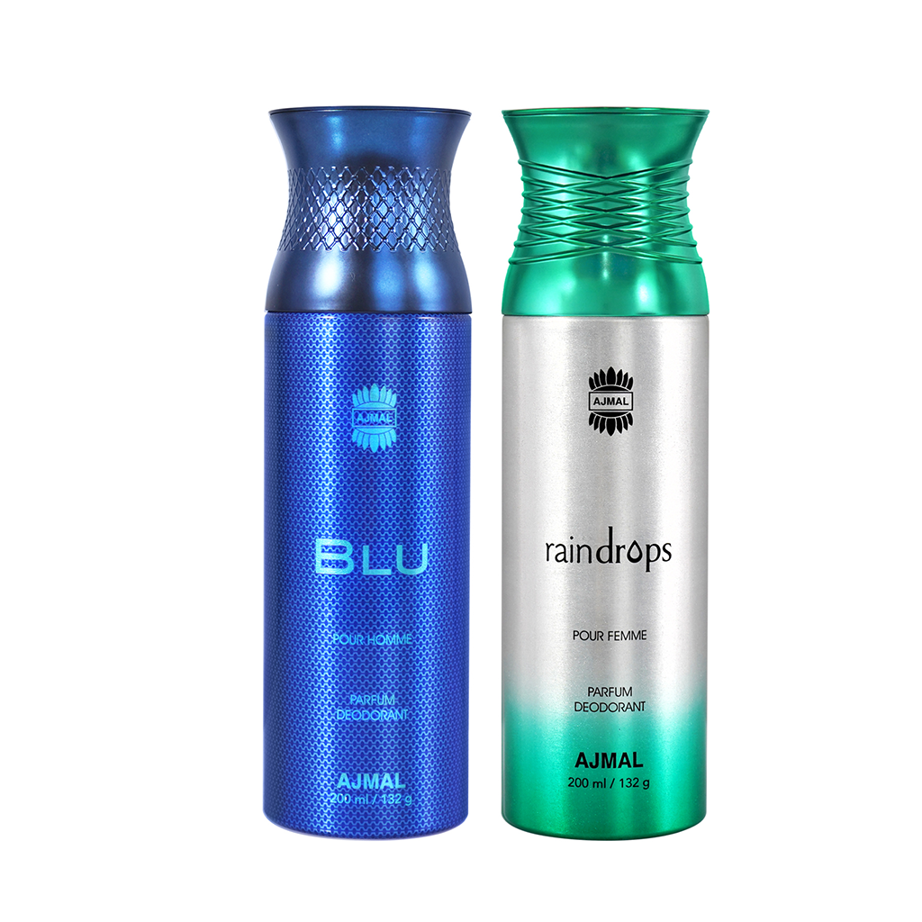 Blu & Raindrops Deodorants 200 ml Pack of 2 Gift For Unisex