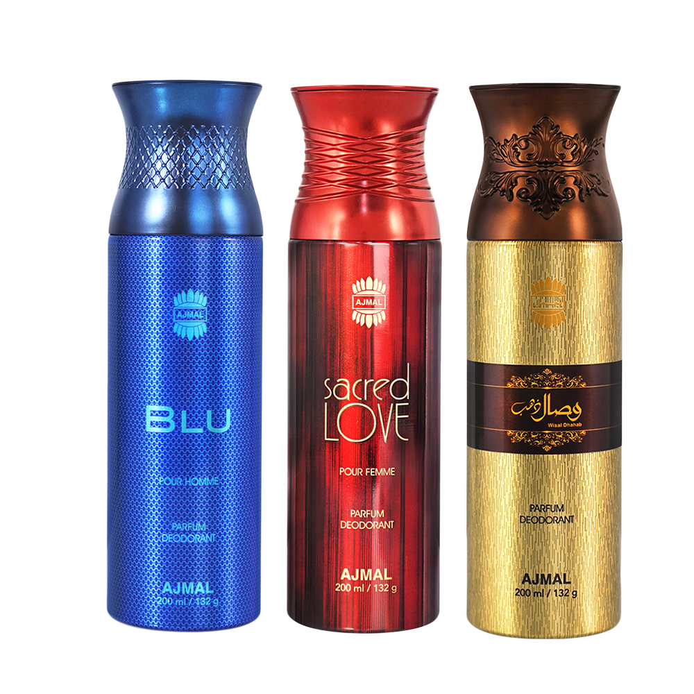 Blu & Sacred Love & Wisal Dahab Deodorant Spray - For Unisex (200 ml, Pack of 3)