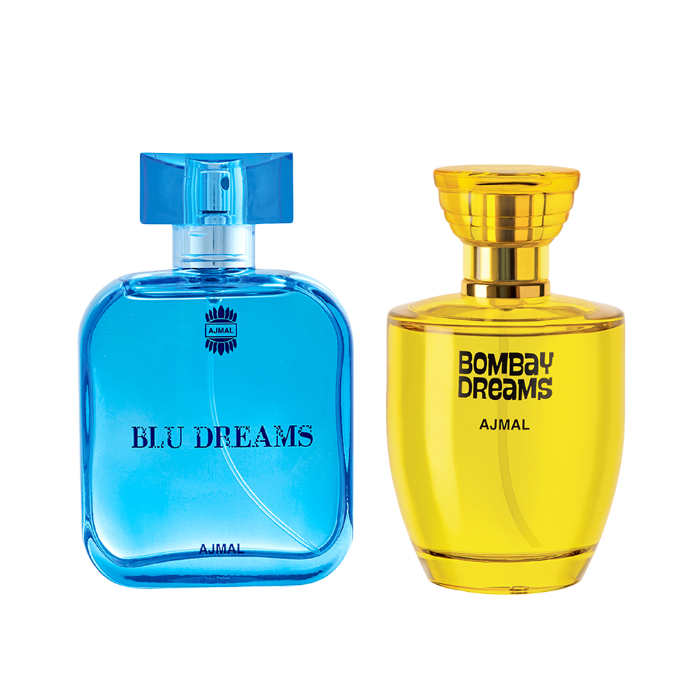 Bombay Dreams EDP Floral Fruity Perfume 100ml for Women and Blu Dreams EDP Citurs Fruity Perfume 100ml for Men Pack of 2