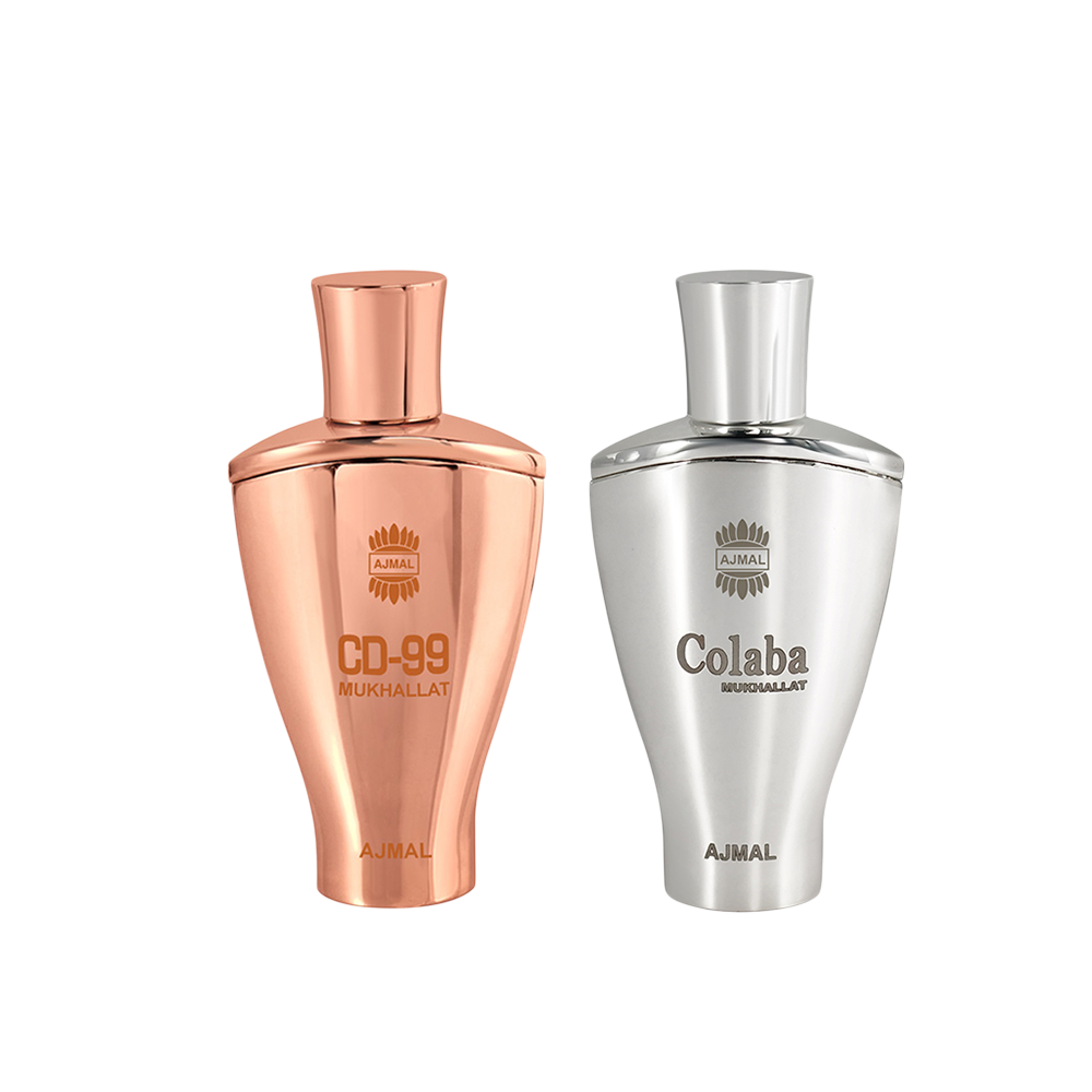 CD 99 Mukhallat Concentrated Perfume Oil Floral Oriental Alcohol-free Attar 14ml for Unisex and Colaba Mukhallat Concentrated Perfume Oil Floral Oriental Alcohol-free Attar 14ml for Unisex Pack of 2