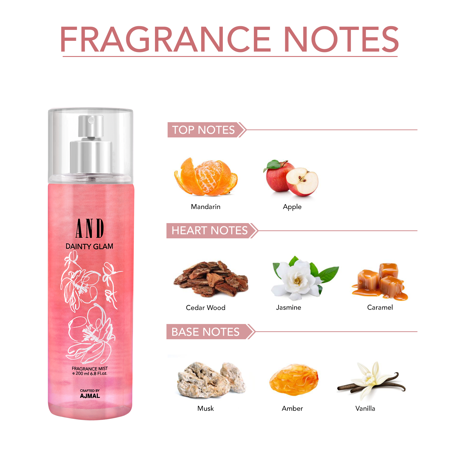 AND Dainty Glam Body Mist Perfume 200ML Long Lasting Scent Spray Gift For Women