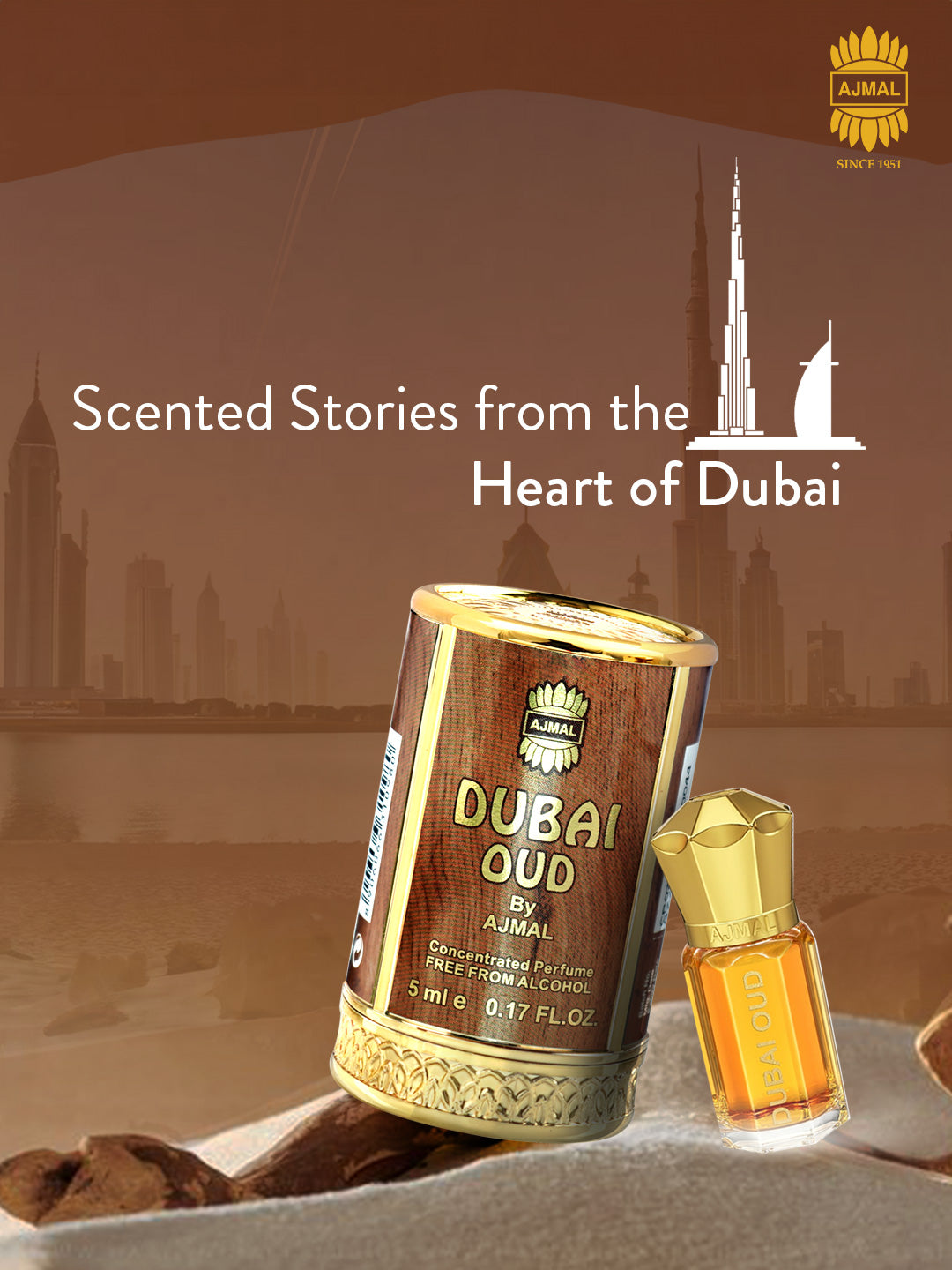 DUBAI OUD Non-Alcoholic Concentrated Perfume Long Lasting Attar for Unisex - 5 ML